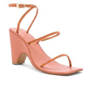 JAGGAR The Label Peach Braided Strappy Heels